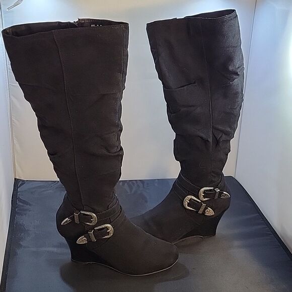 SO LIMOUSINE WOMEN"S KNEE LENGTH WEDGE BOOT - Picture 2 of 15